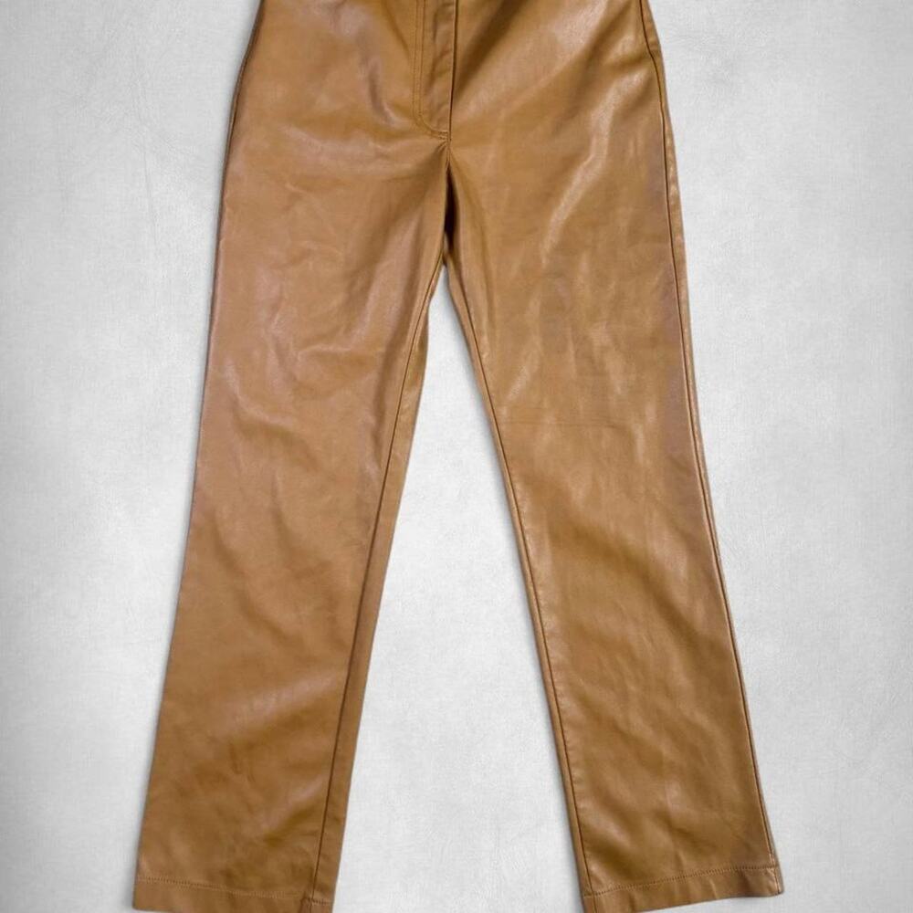 Small |  7 For All Mankind Camel Vegan Leather Pants